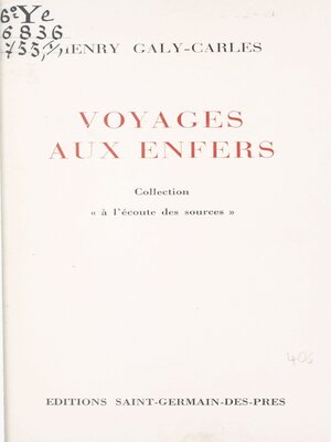 cover image of Voyages aux enfers